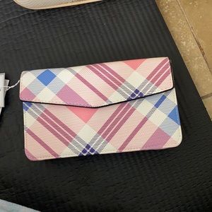 Jen co crossbody/wristlist plaid bag